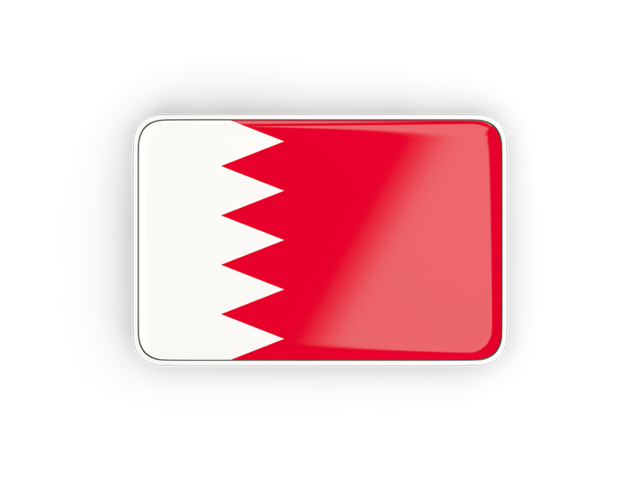 Rectangular icon with frame. Download flag icon of Bahrain at PNG format