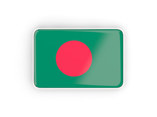 Прямоугольная иконка с рамкой. Скачать флаг. Бангладеш