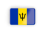 Barbados. Rectangular icon with frame. Download icon.