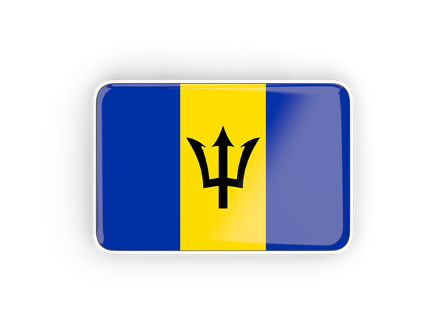 Rectangular icon with frame. Download flag icon of Barbados at PNG format