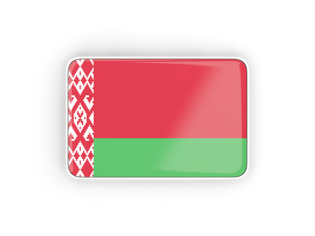 Rectangular icon with frame. Download flag icon of Belarus at PNG format