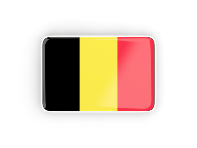 Rectangular icon with frame. Download flag icon of Belgium at PNG format