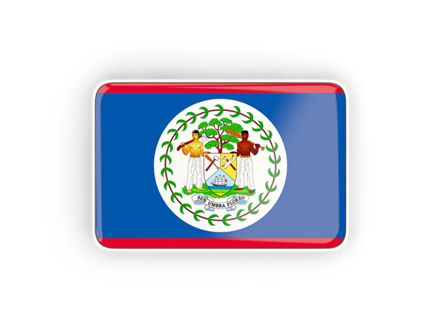 Rectangular icon with frame. Download flag icon of Belize at PNG format