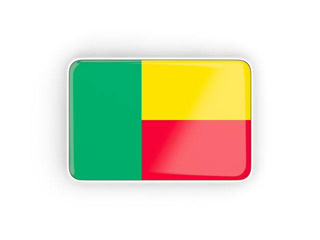 Rectangular icon with frame. Download flag icon of Benin at PNG format