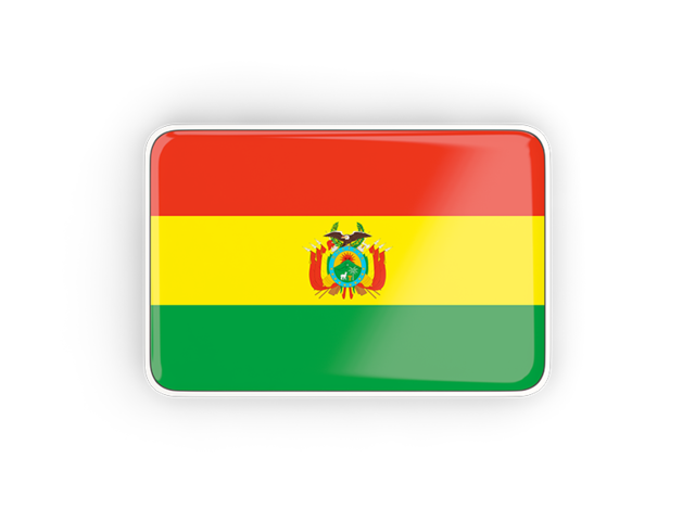 Прямоугольная иконка с рамкой. Скачать флаг. Боливия
