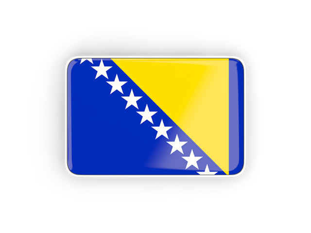 Прямоугольная иконка с рамкой. Скачать флаг. Босния и Герцеговина