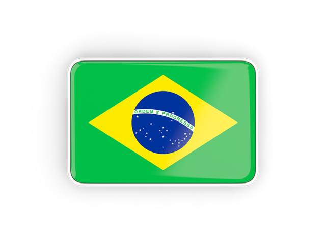 Rectangular icon with frame. Download flag icon of Brazil at PNG format