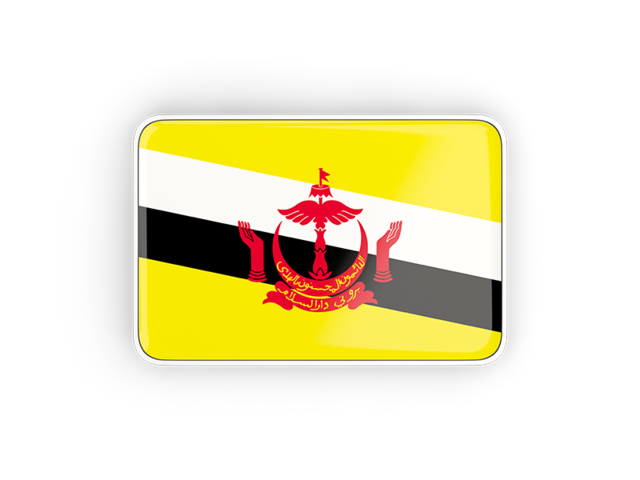 Прямоугольная иконка с рамкой. Скачать флаг. Бруней
