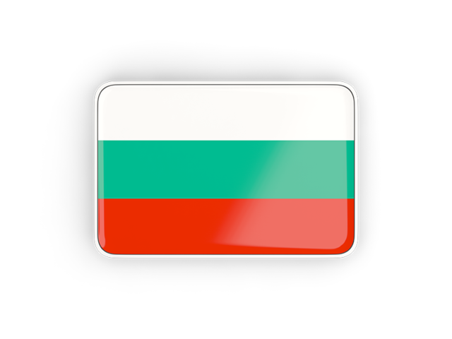 Rectangular icon with frame. Download flag icon of Bulgaria at PNG format