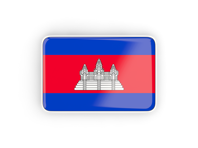 Rectangular icon with frame. Download flag icon of Cambodia at PNG format