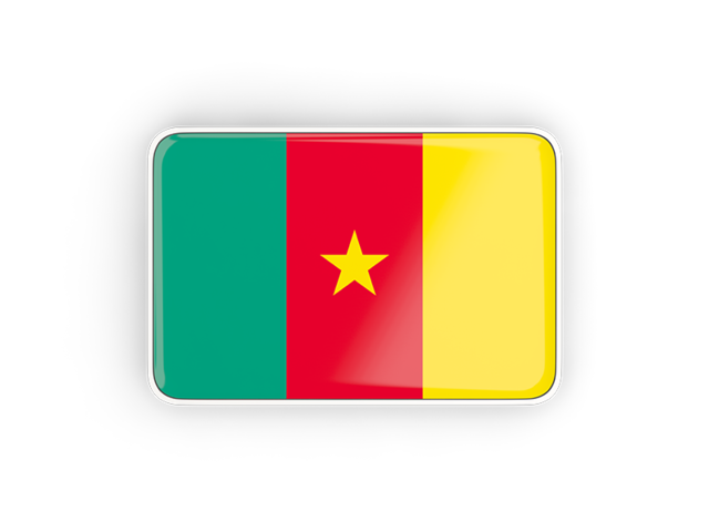 Rectangular icon with frame. Download flag icon of Cameroon at PNG format