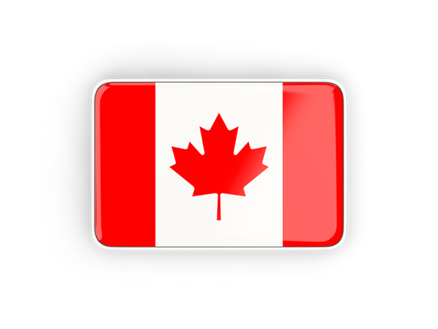 Прямоугольная иконка с рамкой. Скачать флаг. Канада