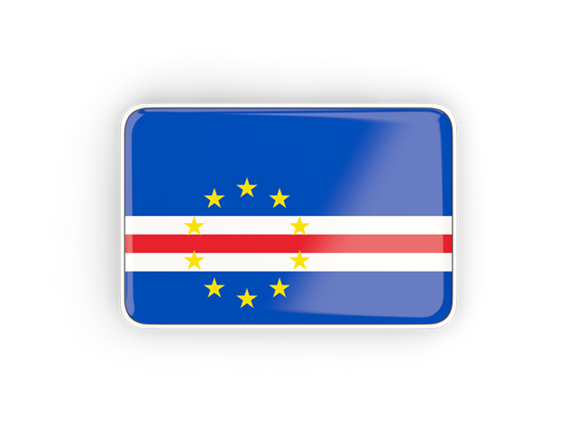 Rectangular icon with frame. Download flag icon of Cape Verde at PNG format