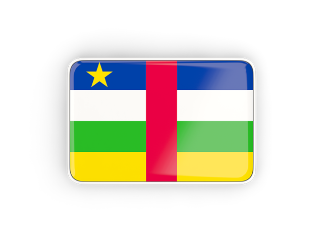 Rectangular icon with frame. Download flag icon of Central African Republic at PNG format