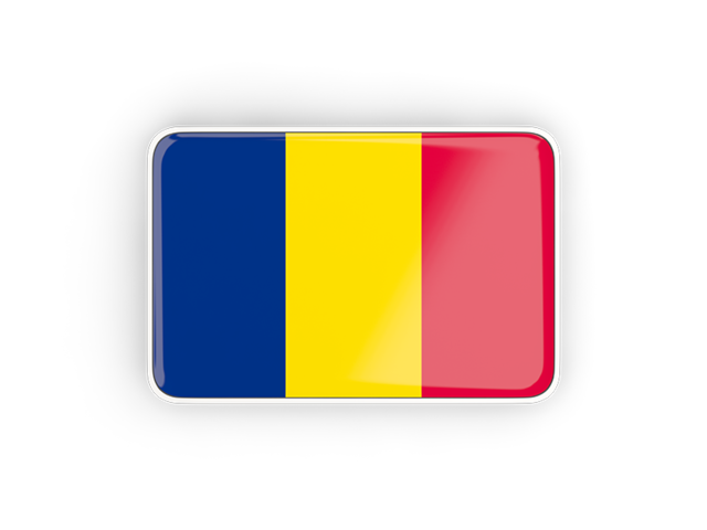 Rectangular icon with frame. Download flag icon of Chad at PNG format