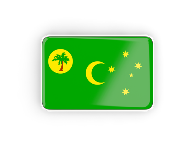 Rectangular icon with frame. Download flag icon of Cocos Islands at PNG format
