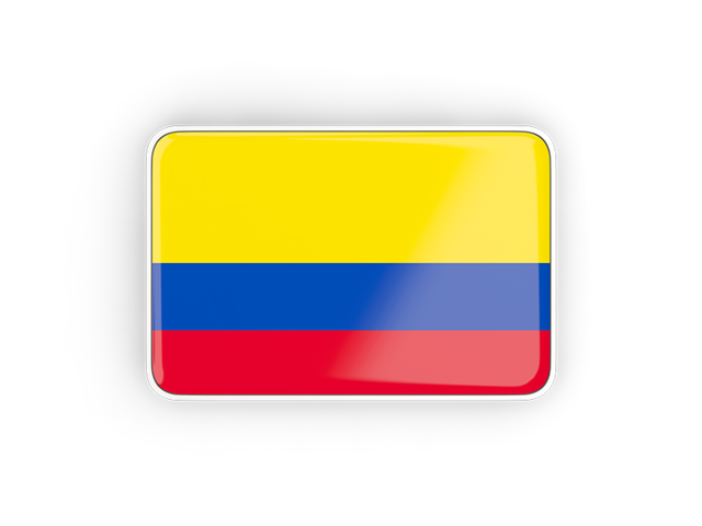 Rectangular icon with frame. Download flag icon of Colombia at PNG format