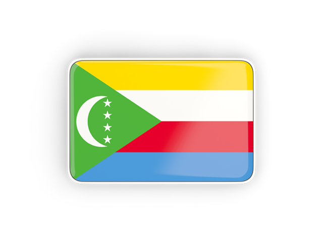 Rectangular icon with frame. Download flag icon of Comoros at PNG format