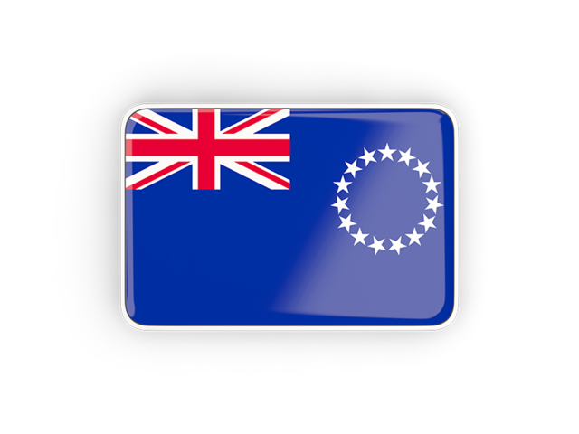 Rectangular icon with frame. Download flag icon of Cook Islands at PNG format