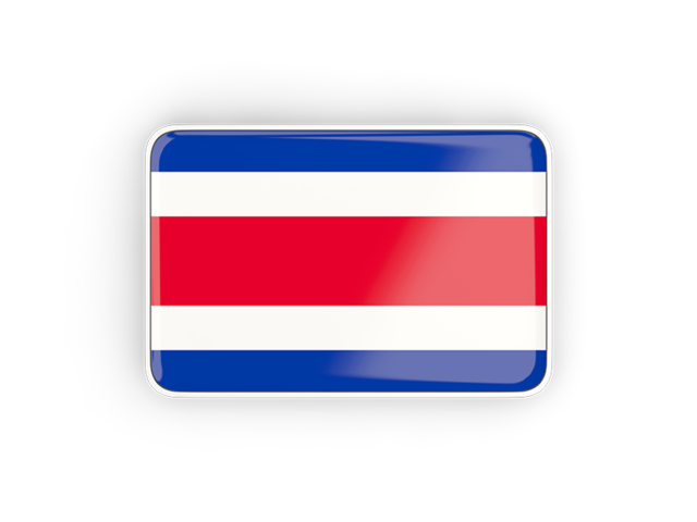 Rectangular icon with frame. Download flag icon of Costa Rica at PNG format