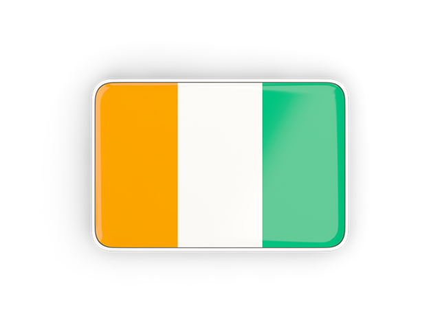 Прямоугольная иконка с рамкой. Скачать флаг. Кот-д'Ивуар