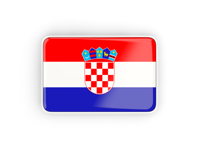 Rectangular icon with frame. Download flag icon of Croatia at PNG format