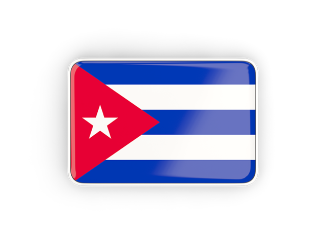 Rectangular icon with frame. Download flag icon of Cuba at PNG format