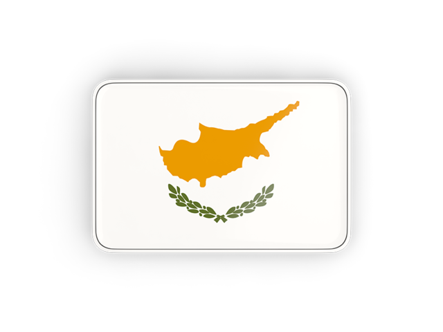 Rectangular icon with frame. Download flag icon of Cyprus at PNG format