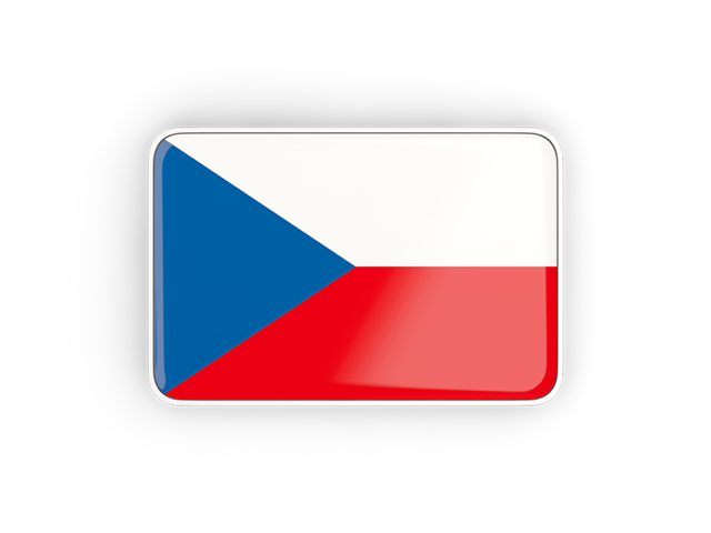 Rectangular icon with frame. Download flag icon of Czech Republic at PNG format