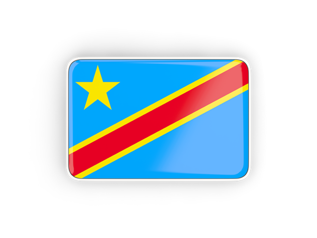 Rectangular icon with frame. Download flag icon of Democratic Republic of the Congo at PNG format