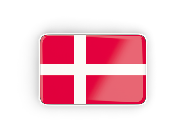 Rectangular icon with frame. Download flag icon of Denmark at PNG format