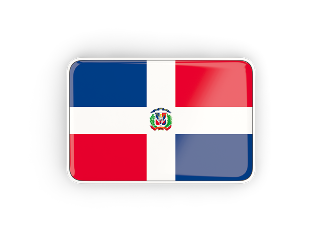 Прямоугольная иконка с рамкой. Скачать флаг. Доминиканская Республика