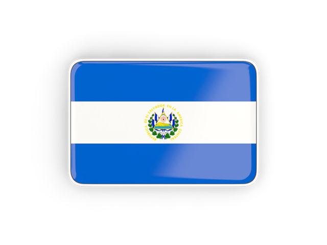 Rectangular icon with frame. Download flag icon of El Salvador at PNG format