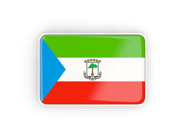 Rectangular icon with frame. Download flag icon of Equatorial Guinea at PNG format