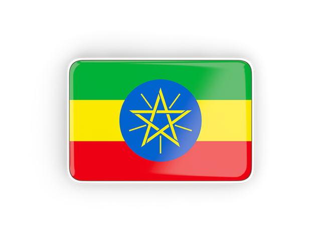 Rectangular icon with frame. Download flag icon of Ethiopia at PNG format