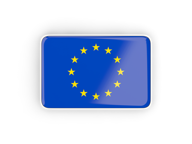 Rectangular icon with frame. Download flag icon of European Union at PNG format