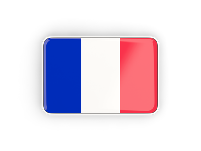 Rectangular icon with frame. Download flag icon of France at PNG format