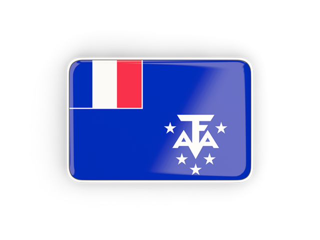 Rectangular icon with frame. Download flag icon of French Southern and Antarctic Lands at PNG format