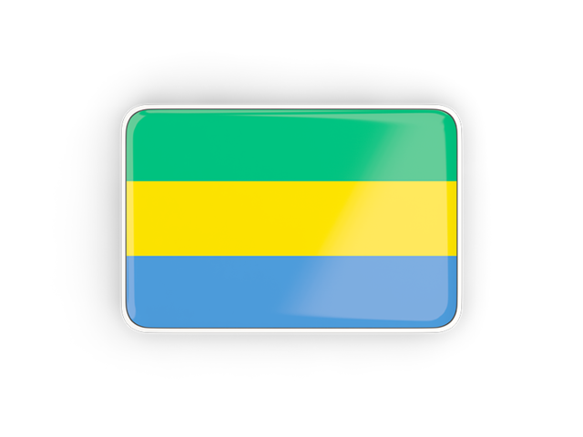 Rectangular icon with frame. Download flag icon of Gabon at PNG format