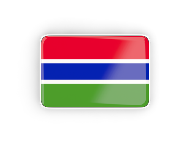 Rectangular icon with frame. Download flag icon of Gambia at PNG format