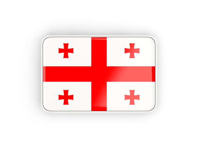 Rectangular icon with frame. Download flag icon of Georgia at PNG format