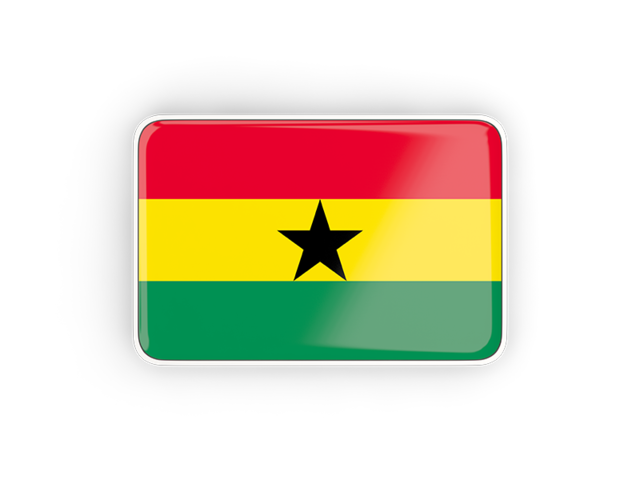 Прямоугольная иконка с рамкой. Скачать флаг. Гана