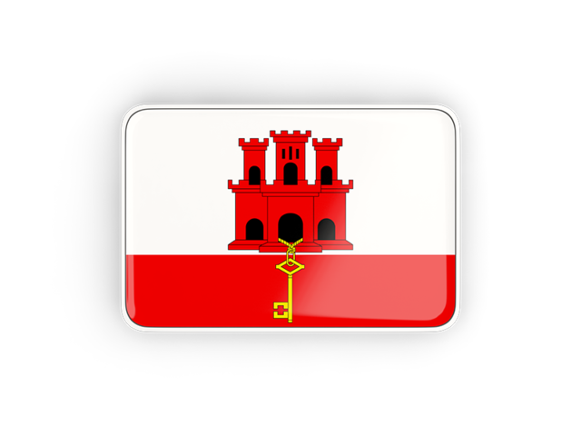 Прямоугольная иконка с рамкой. Скачать флаг. Гибралтар