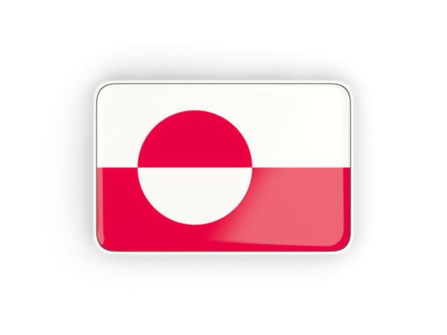 Прямоугольная иконка с рамкой. Скачать флаг. Гренландия