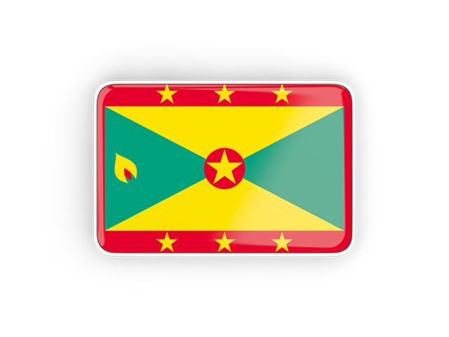 Rectangular icon with frame. Download flag icon of Grenada at PNG format