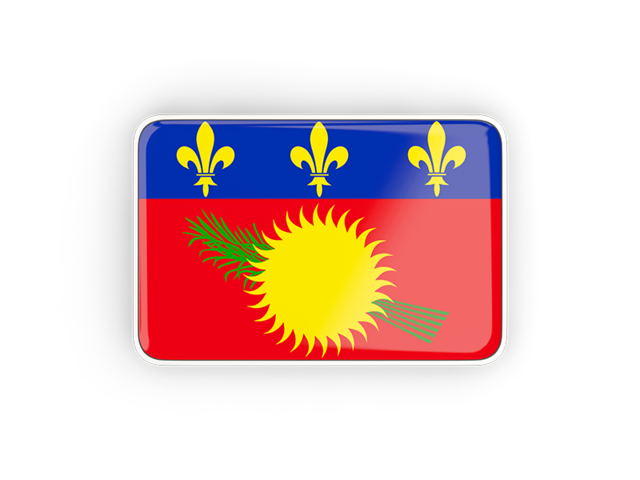 Rectangular icon with frame. Download flag icon of Guadeloupe at PNG format