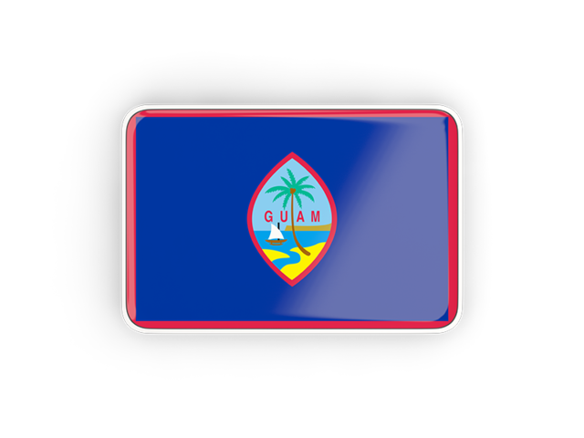 Rectangular icon with frame. Download flag icon of Guam at PNG format