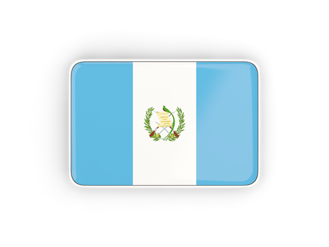 Прямоугольная иконка с рамкой. Скачать флаг. Гватемала