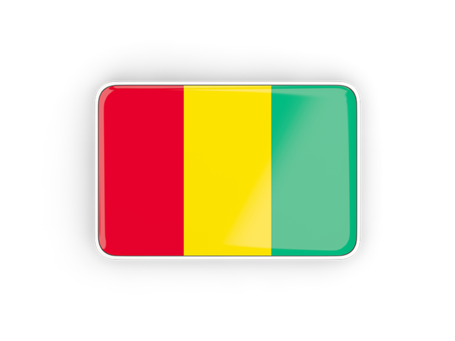 Rectangular icon with frame. Download flag icon of Guinea at PNG format