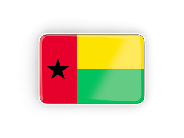 Прямоугольная иконка с рамкой. Скачать флаг. Гвинея-Бисау